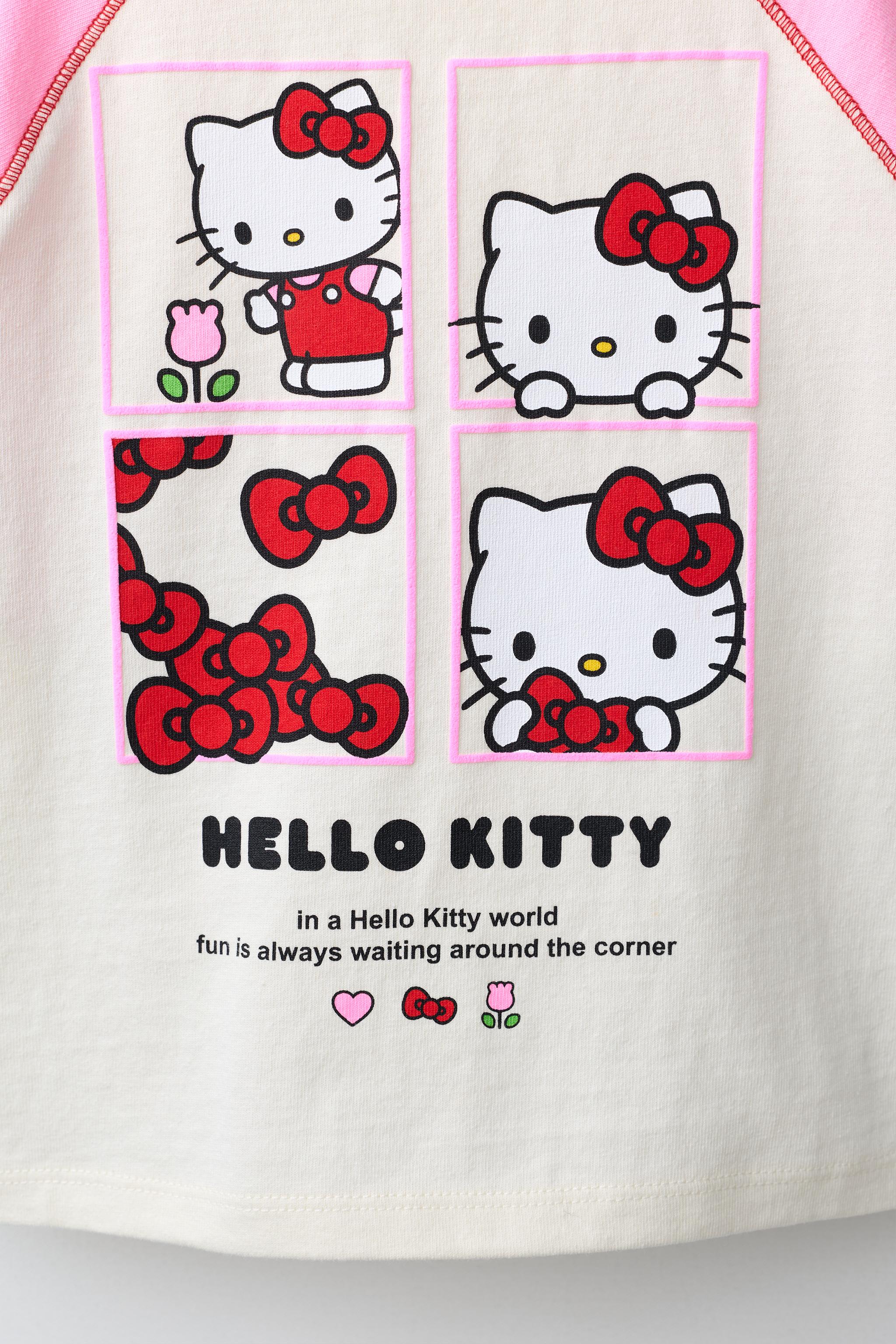CONTRASTING RAGLAN SLEEVE HELLO KITTY © SANRIO T-SHIRT